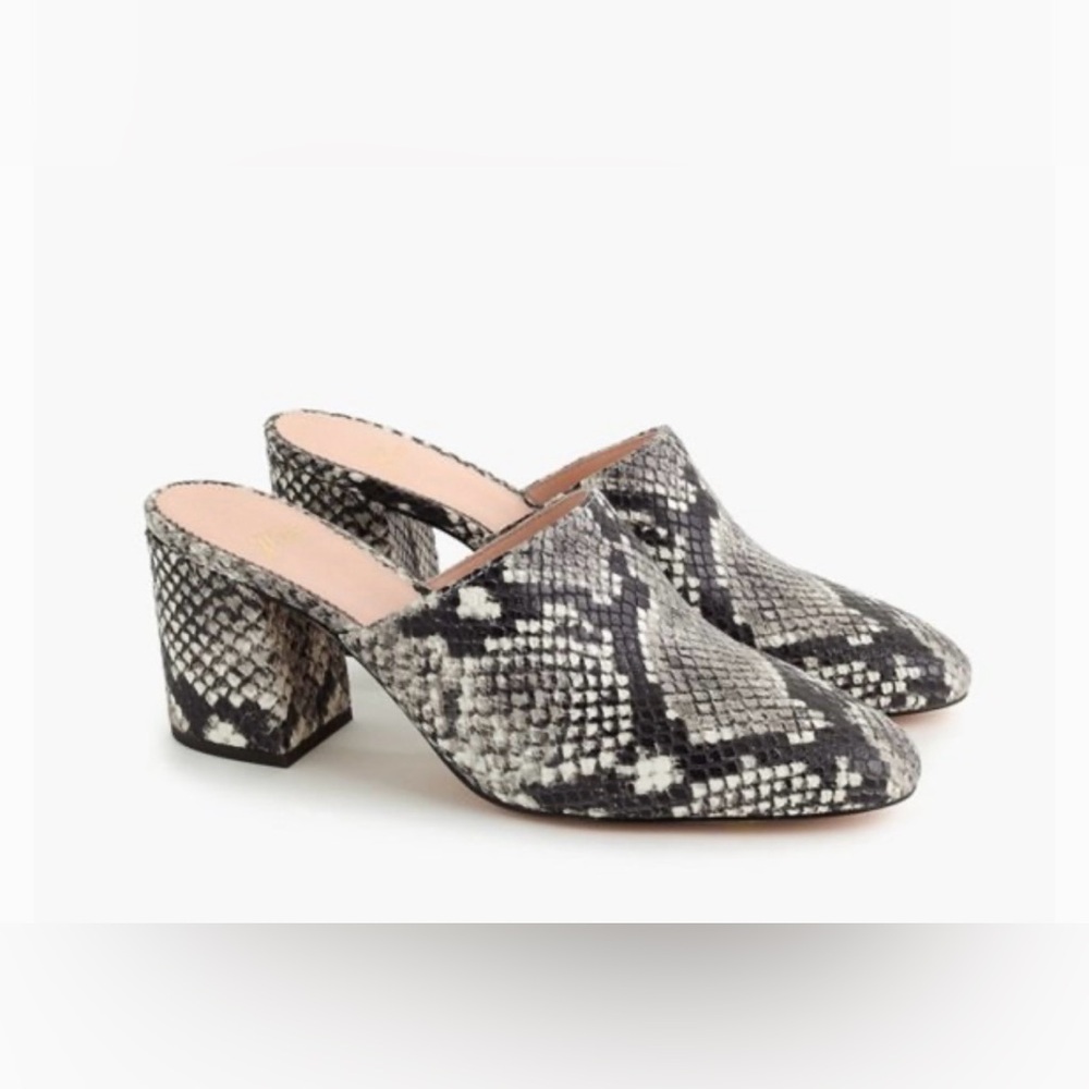 J.Crew Snakeskin Mules sz 6